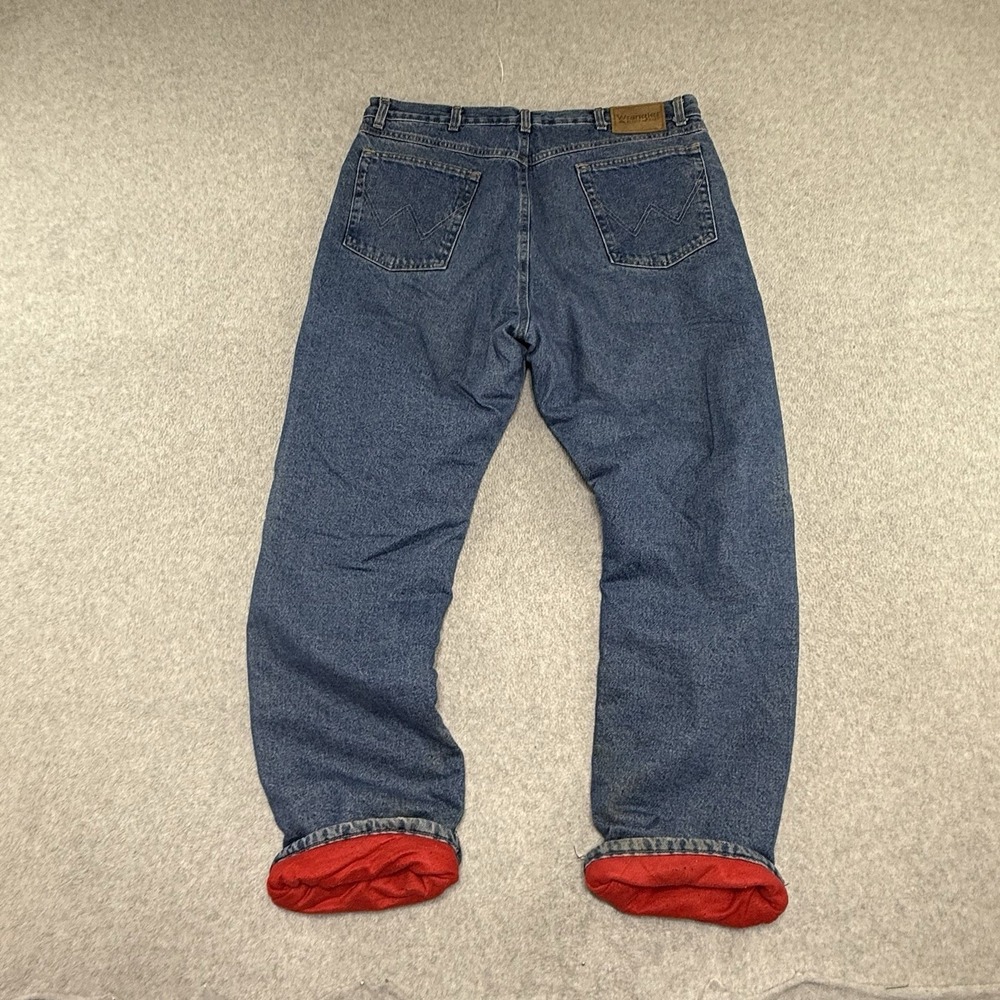 Wrangler Fleece Lined‎ Carpenter Jeans Men's 38x32 Workwear Denim Med Wash Blue